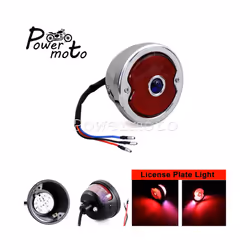STOP LED Replica Motorcycle Taillights Cafe Racer Stop Brake Lamp License - 580 red LED