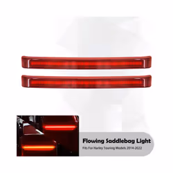 2xMotorcycle LED Saddlebag Brake Turn Signal Accent Flowing Light For - Red Saddlebag Light