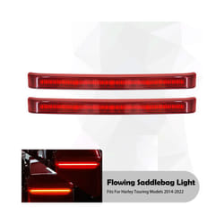 2xMotorcycle LED Saddlebag Brake Turn Signal Accent Flowing Light For - Red Saddlebag Light