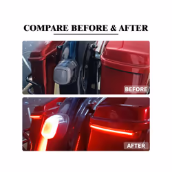2xMotorcycle LED Saddlebag Brake Turn Signal Accent Flowing Light For - Red Saddlebag Light
