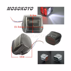 Tail Light LED Rear Lamp License Plate Taillights Brake Stop Turn Signals - 612 smoke