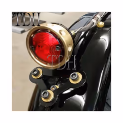 Retro Motorcycle LED Taillight Rear Tail Brake Stop Lights For Chopper - Black