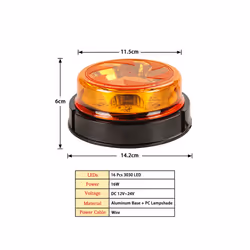 Emergency Strobe Light Set Vehicles Amber Warning Beacon Rotating Light - Yellow, DZ-W47P