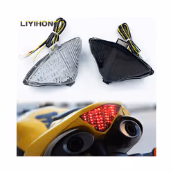 For Yamaha YZF R1 2004 2005 2006 Rear Tail Light Brake Turn Signals Integrated - Smoke 2