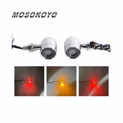 Aluminum 10mm Screw Turn Signal Indicator Stop Tail Brake Light Flasher - 1351 chrome