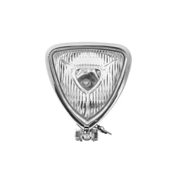 Vintage Custom Triangle Motorcycle Headlight Cafe Racer Chopper Bobber - Clear