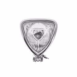 Vintage Custom Triangle Motorcycle Headlight Cafe Racer Chopper Bobber - Clear