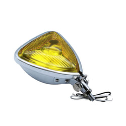 Vintage Custom Triangle Motorcycle Headlight Cafe Racer Chopper Bobber - Yellow
