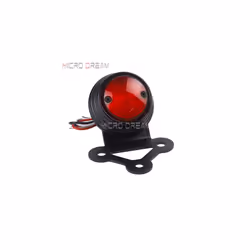 Motorcycle Brake Stop Tail Light Dual Element 12V LED Retro Taillight - Black