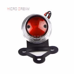 Motorcycle Brake Stop Tail Light Dual Element 12V LED Retro Taillight - Black