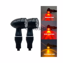 Universal E-mark 3 in 1 Rear Brake Taillight Micro Blinker Winker Lamp - 4 wires