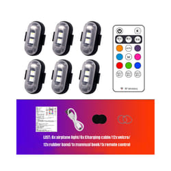 Motorcycle LED Warning Light Universal Mini Signal Light Drone With Controller - 6pcs with Remote
