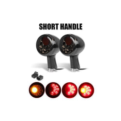 Aluminum bullet LED Motorcycle rear turn signal DRL Brake tail Light flash - Short Handle