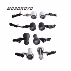 Aluminum 10mm Screw Turn Signal Indicator Stop Tail Brake Light Flasher - 1352 black