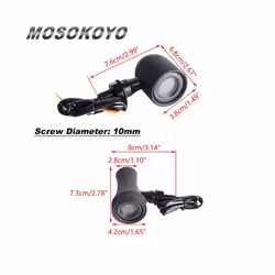 Aluminum 10mm Screw Turn Signal Indicator Stop Tail Brake Light Flasher - 1352 black