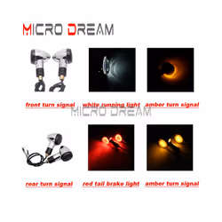 4pcs/2pcs Front Rear E4 Turn Signal Light LED 3 IN 1 Tail Brake Indicator - rear 3 in 1