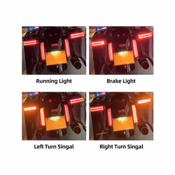 Motorcycle Saddle Bag Luggage Turn Signal Lights Lamp Rear LED Light For - Red