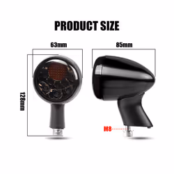 Aluminum bullet LED Motorcycle rear turn signal DRL Brake tail Light flash - Long Handle