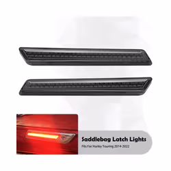 Motorcycle LED Saddlebag Latch Lights Smoke/Red Lens Lamp For Harley Touring - Latch Lights B