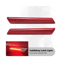 Motorcycle Saddlebag LED Latch Lights Smoke/Red Lens For Harley Touring - Latch Lights A