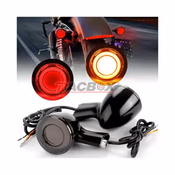 Motorcycle LED Rear Turn Signal Indicator Brake Light For Sportster XL883 - 2pcs Yellow White