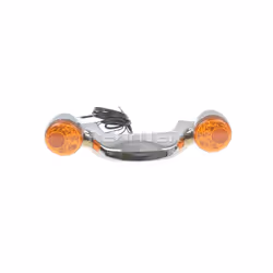 Motorcycle LED Rear Turn Signal Brake Light Bar Smoke/Amber Lens Black/Chrome - B Turn Signal Light