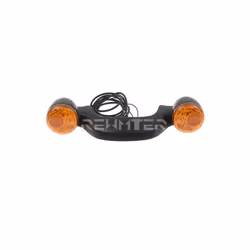 Motorcycle LED Rear Turn Signal Brake Light Bar Smoke/Amber Lens Black/Chrome - A Turn Signal Light