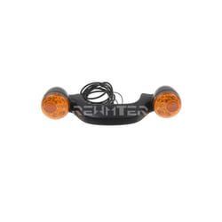 Motorcycle LED Rear Turn Signal Brake Light Bar Smoke/Amber Lens Black/Chrome - A Turn Signal Light