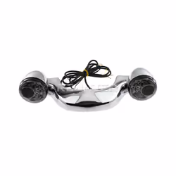 Motorcycle LED Rear Turn Signal Brake Light Bar Smoke/Amber Lens Black/Chrome - D Turn Signal Light