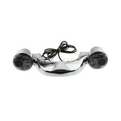 Motorcycle LED Rear Turn Signal Brake Light Bar Smoke/Amber Lens Black/Chrome - D Turn Signal Light