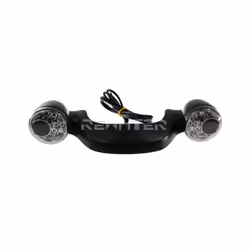 Motorcycle LED Rear Turn Signal Brake Light Bar Smoke/Amber Lens Black/Chrome - C Turn Signal Light