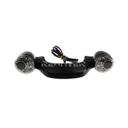 Motorcycle LED Rear Turn Signal Brake Light Bar Smoke/Amber Lens Black/Chrome - C Turn Signal Light