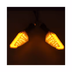 Pair Motorcycle LED Turn Signal Lamps Left Right Signals Daytime Running - C