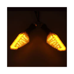 Pair Motorcycle LED Turn Signal Lamps Left Right Signals Daytime Running - C