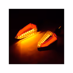 Pair Motorcycle LED Turn Signal Lights Amber Lamp Left Right Signals Indicators - D
