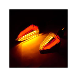 Pair Motorcycle LED Turn Signal Lights Amber Lamp Left Right Signals Indicators - D