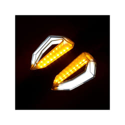 Pair Motorcycle LED Turn Signal Lights Amber Lamp Left Right Signals Indicators - A