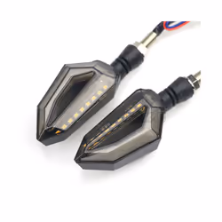 Pair Motorcycle LED Turn Signal Lights Amber Lamp Left Right Signals Indicators - A