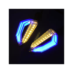 Pair Motorcycle LED Turn Signal Lights Amber Lamp Left Right Signals Indicators - B