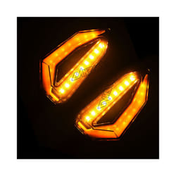 Pair Motorcycle LED Turn Signal Lights Amber Lamp Left Right Signals Indicators - C