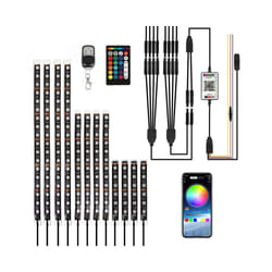 8/12pcs Waterproof RGB MultiColor Motorcycle Underbody Light Strips Kit - 12pcs