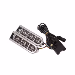 Motorcycle Accent Saddlebag Filler Inserts Support LED Lights For Harley - Chrome