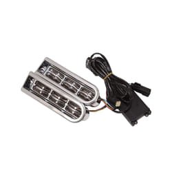 Motorcycle Accent Saddlebag Filler Inserts Support LED Lights For Harley - Chrome