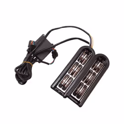 Motorcycle Accent Saddlebag Filler Inserts Support LED Lights For Harley - Chrome