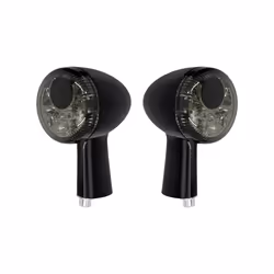 Motorcycle LED Amber Rear Turn Signal Brake Lights Indicator Black/Chrome - Turn Signals Light A