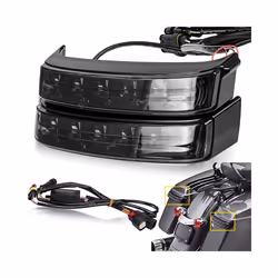 Motorcycle Saddlebag Luggage Tail Turn Signal Light Run Brake LED Rear - black