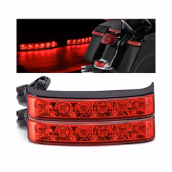 Motorcycle Saddlebag Luggage Tail Turn Signal Light Run Brake LED Rear - red