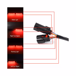 Motorcycle Saddlebag Luggage Tail Turn Signal Light Run Brake LED Rear - red
