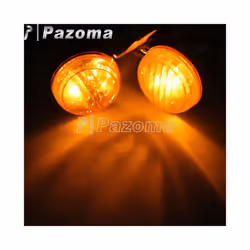 Motorcycles Front & Rear Turn Signal Indicator Lamp Amber Bullet Blinkers - 1Pair Front
