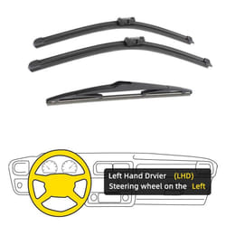 3PCS For Kia Ceed 2006-2009 24" 18" 12" Front Rear Wiper Blades Windshield Windscreen Window Cutter Accessories 2006 2007 2008 2009 - Left Hand